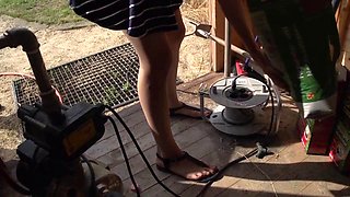 Facial cumshot for hot small tits brunette