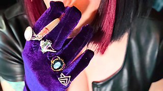 Queen Of Smoking Tina Snua Smoking A Cork Cigarette In Leather & Gloves