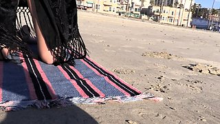 Shy Goth Exhibitionist - Beach Flashing Video