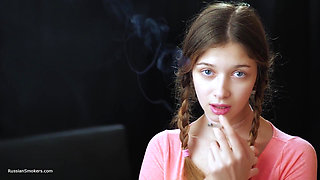 Sexy Russian Temptress Smoking Cigarette Coastal Breeze