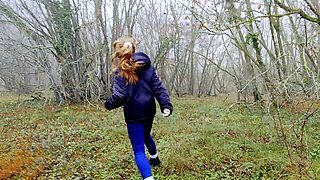 A Lost Clip of a Stepsister Giving a Blowjob in the Woods While Their Parents Are Nearby Picking Berries