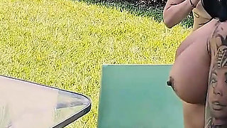 My Busty Boss and Her Big-bootied Friend Swallow My Cock in an Outdoor Threesome