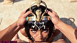 Cleopatra Orders Servants Cater to the Queen AI Visual Story