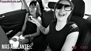 Big Tits Brunette Cable Car Girl and Accomplice Ditch Cash for Wild Ride and Intense Fucking