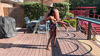 Topless Lift and Carry Featuring Paris Love and Andi Vicious