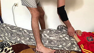 Arbic Step Sister Massage Therapist Geeting Fucked by Her Big Brother, Homemade Creampie Sex Video