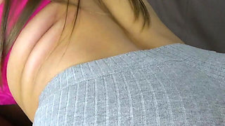 Hottie with big tits and ass sucks a huge cock on the first date