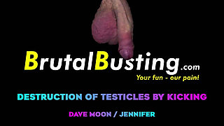 Destruction of Testicles by Hard Kicking - Dave Moon - Jennifer - Bbusting (ballbusting)