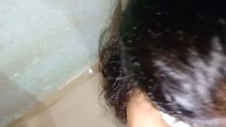 Indian cheating girlfriend Nikki Rathod gives blowjob to cameraman - Day 1 Part 5 with big natural tits and threesome action
