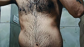 Enjoy morning bath and excercise with stepdaddy nude position