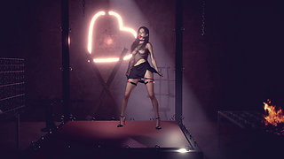 Korean Beauty Somethingblack Silk Fishnet High Heels Flail Collar