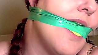 Lacey's Gagging Delight: a Colorful Display of Silence