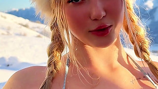Russian Beauty in Her Natural Habitat: Ski Resort Hot Tub to Hotel Bed