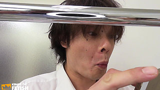 Horny Japanese Doctor Sucks Her Patient Hairy Cock Before Swallowing Load