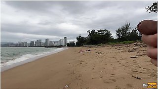 Katty West In Babe Can I Cum On Your Tits? - Public Cock Flashing On The Beach