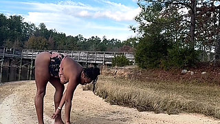 EBONY COUGAR ENJOYING THE SUN IN SWIMSUIT!