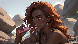 Red-hot, Ebony XXX Porn Featuring the Dark-hued Queen's Waterfall Oral Seduction.