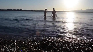 Romantic Sex at a Public Beach