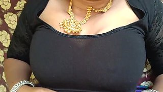 Blue Saree Housewife Cheating with Hot Lips Close Up - Tamil Aunty Homemade 4k