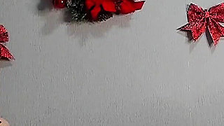 Christmas Lazy Fuck with Girlfriend! Sensual Side View Blowjob, Reverse Cowgirl and Hot Handjob Cumshot