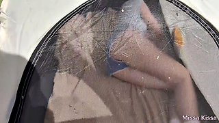 Public Tent Fuck on Camping Trip Ends in Cumshot