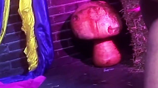 Two Brunettes in Pink Wings and Corsets Get Fucked in a Costume Party Foursome