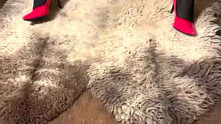 Hot wife in sexy lingerie and heels