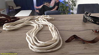 Cute Teen Gets Ball Gagged and Ass Destroyed