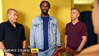 Luna Star's bf leaves behind valentine's day so she invites his friends mick xander to a romantic dinner - brazzers