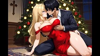 Curvy Step Mom Christmas Sex Alone With Son After Dad Leaves - Big Tits BBW Blonde