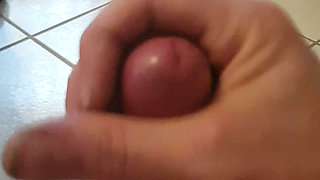 Masturbation in the bathroom with cumshot