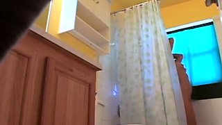Stepdaughter 21 shaves pussy in shower (voyeur)