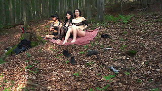 POV Triple Footjob in the Woods with Freaky Fjonda and Goddess Yazmin
