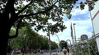 Blonde big ass tattooed chick loves hard doggy fuck