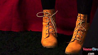 Teasing fem lady enjoys seducing guy while he strokes d