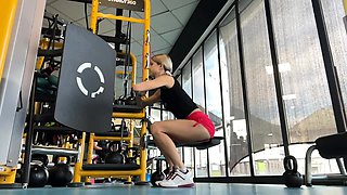 Hot and sexy solo in the gym