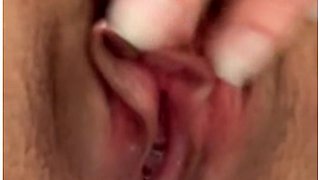 Close-up Dripping Wet Shaved Pink Pussy Edging Creamy Clit Orgasm In Public ;)