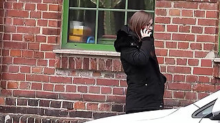 German Scout - German Small Glasses Student Tiny Emily Pick up and Talk to Casting Fuck