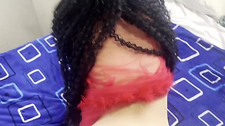 POV interracial fuck with BWC and perfect long-haired Latina in sexy lingerie.