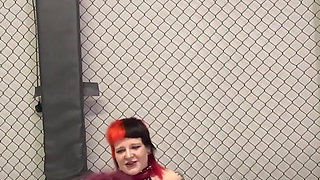 Pvc Stepmommy Torments Sissy in Mma Cage - Thigh Control & Humiliation