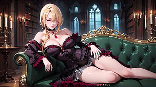 Gothic Lady in Black Velvet! Candles, One-legged Lifts & Wet Stockings?
