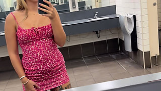 Italian Webcam Star Blonde 18 Masturbates in the Cinema and Squirts in the Toilet