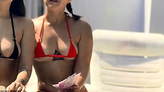 ! Two College Girls Pay Pool Boys For Raw Sex