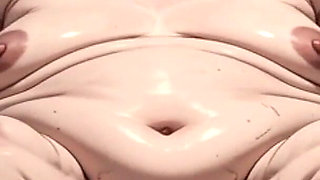 Horny Obese BBW Masturbates Her Hairy Wet Pussy - Big Belly Solo Play