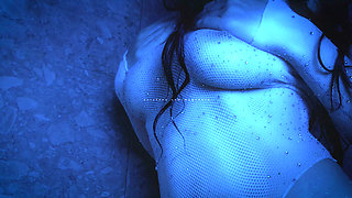 ASMR Natural Big Boobs Play Wet Body POV