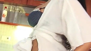 Hot Babe with Big Natural Oiled Boobs Home Alone