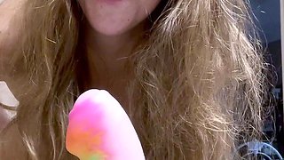 Blonde tight pussy babe solo toy fun in glamour masturbation