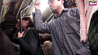 Caught in the Crowd, Alluring Wives Turn the Tables and Play with His Rising Tension on a Packed Bus - Scene4