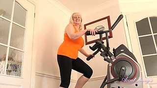 Katie Wish Works Out on Machines, Then Works Out Her GILF Pussy