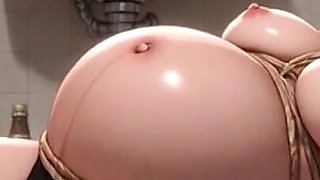 Pregnant Woman Smoking in Filthy Bathroom Bondage - Wet Pussy Desperation